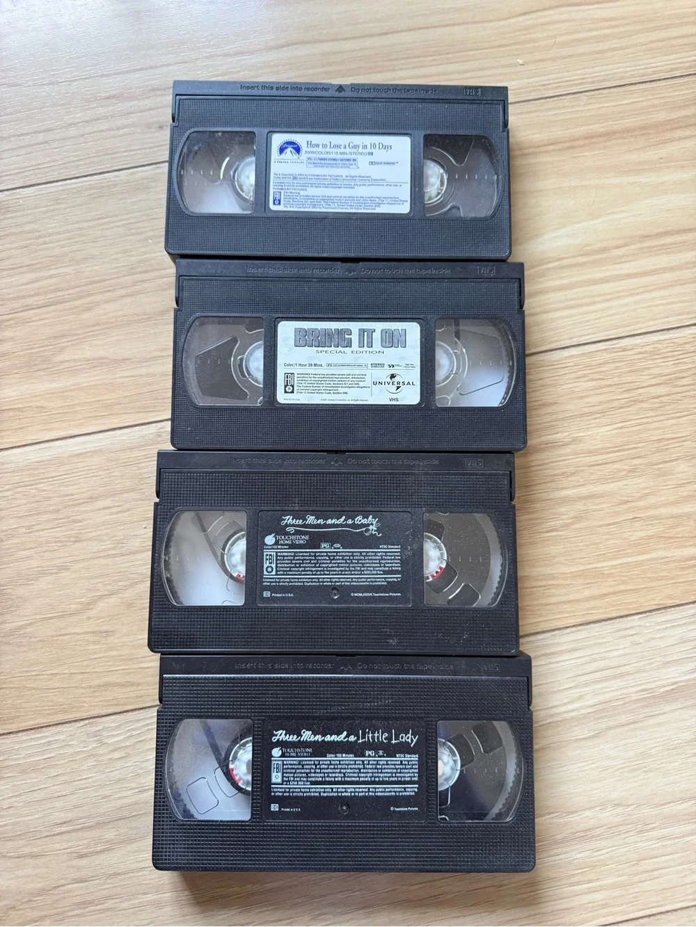 Black VHS Video Tape - Set of 4